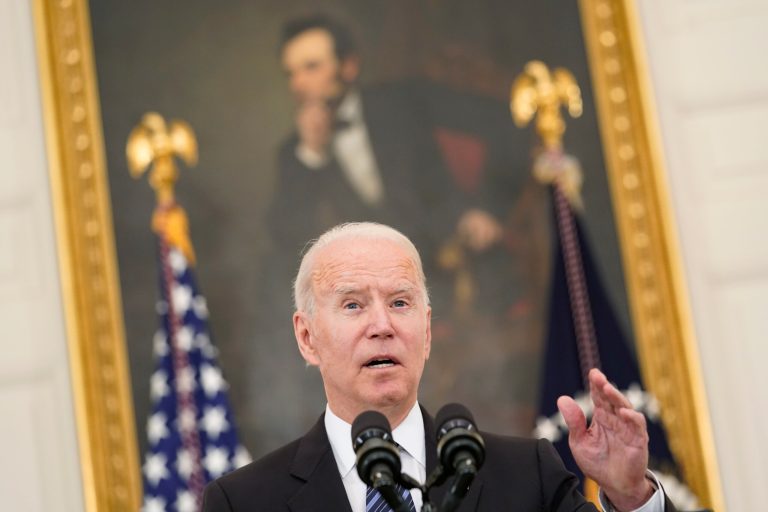 President Joe Biden speaks during an event in the State Dining room of the White House in Washington, Wednesday, June 23, 2021, to discuss his gun crime prevention strategy.                    