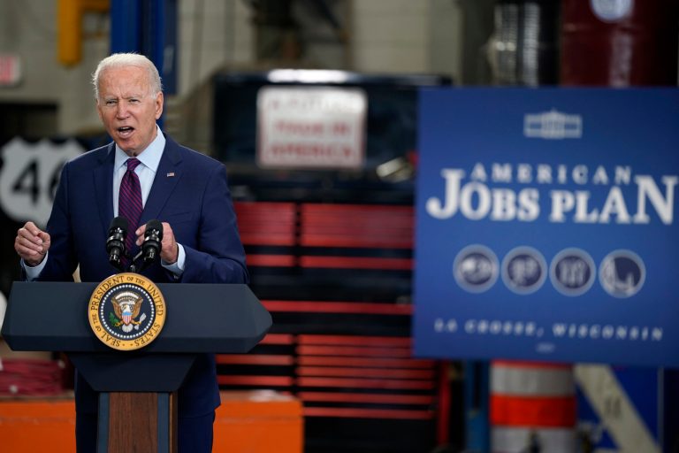 ‘Amtrak Joe’ pitches infrastructure in battleground Wisconsin, promising jobs and roads