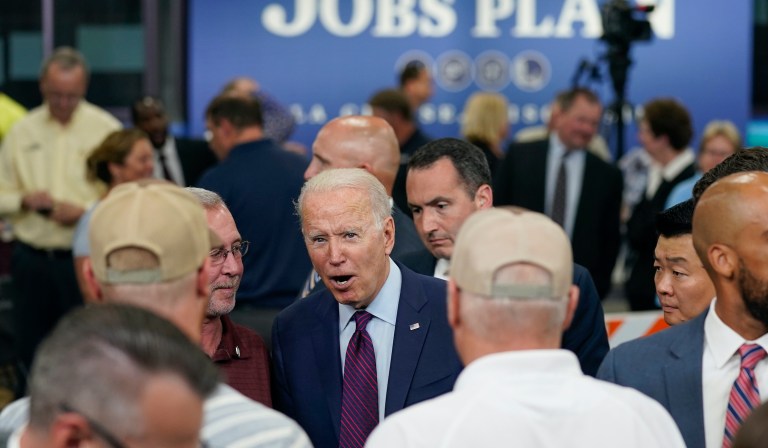 Biden opts against touting infrastructure deal in wildfire briefing
