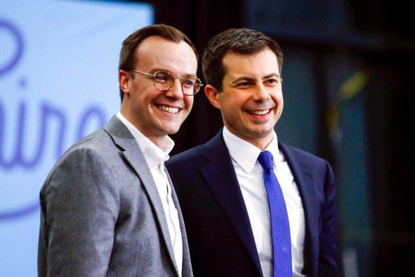 Chasten Buttigieg leads camp for gay teenagers in pledge of allegiance to pride flag