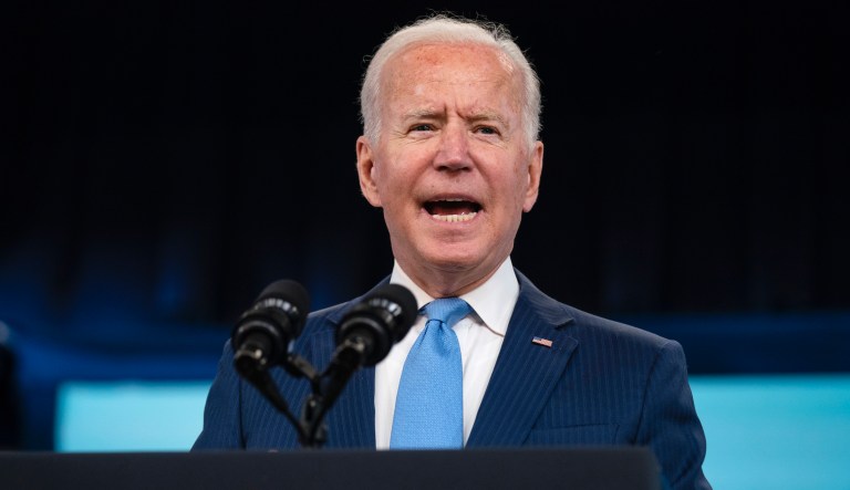 President Joe Biden delivers remarks on the full FDA approval of the Pfizer-BioNTech coronavirus vaccine, in the South Court Auditorium on the White House campus, Monday, Aug. 23, 2021, in Washington.