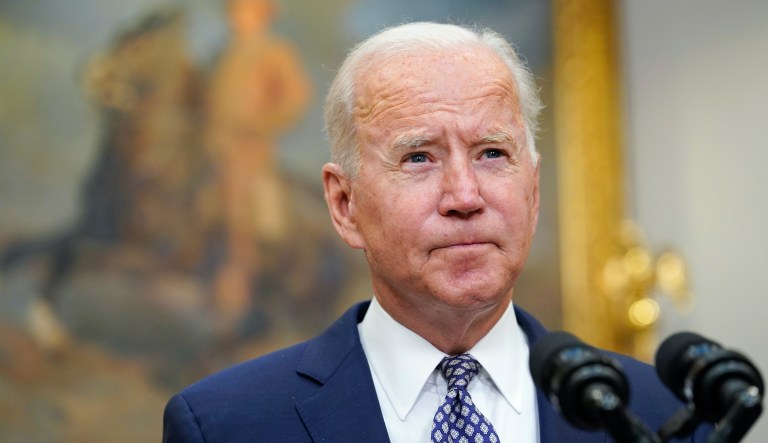 President Joe Biden speaks about the situation in Afghanistan from the Roosevelt Room of the White House in Washington, Tuesday, Aug. 24, 2021.