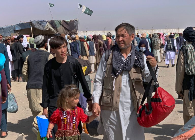 Afghan refugees flee to Pakistan border, overwhelming resources