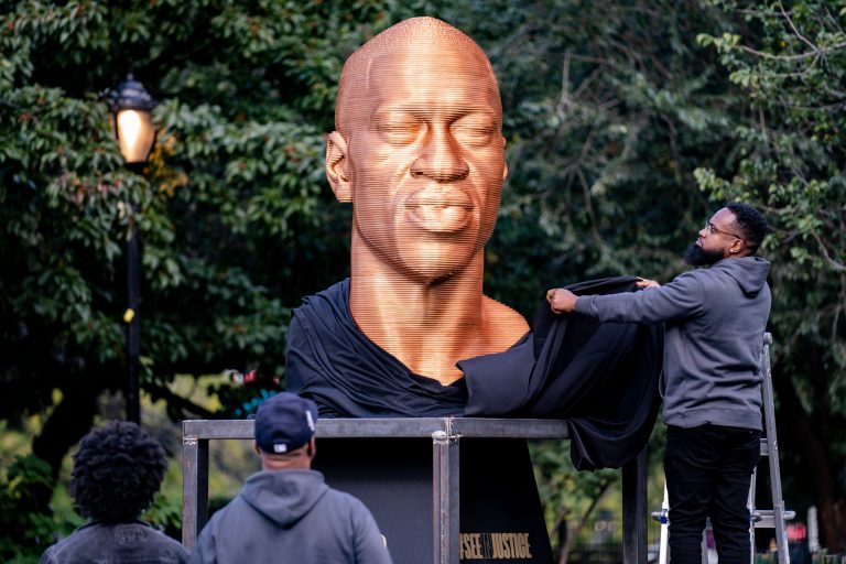 George Floyd statue in New York vandalized days after unveiling