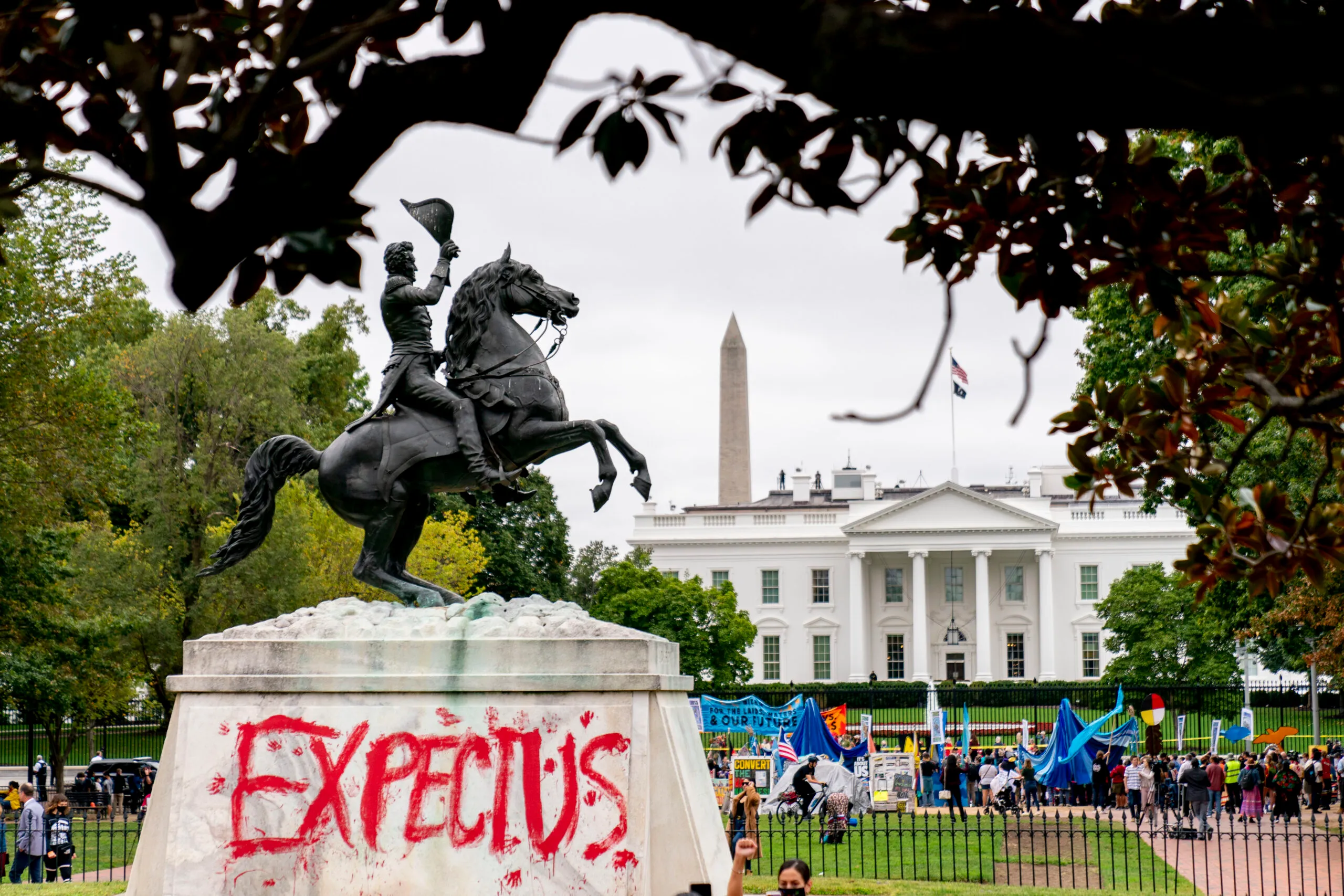 ‘Respect us or expect us’: Andrew Jackson statue vandalized in front of White House