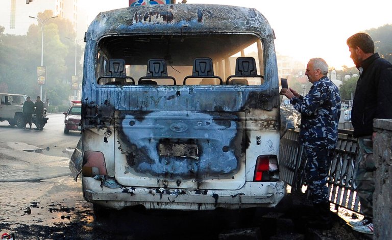 14 people dead after bus explosion in Syria