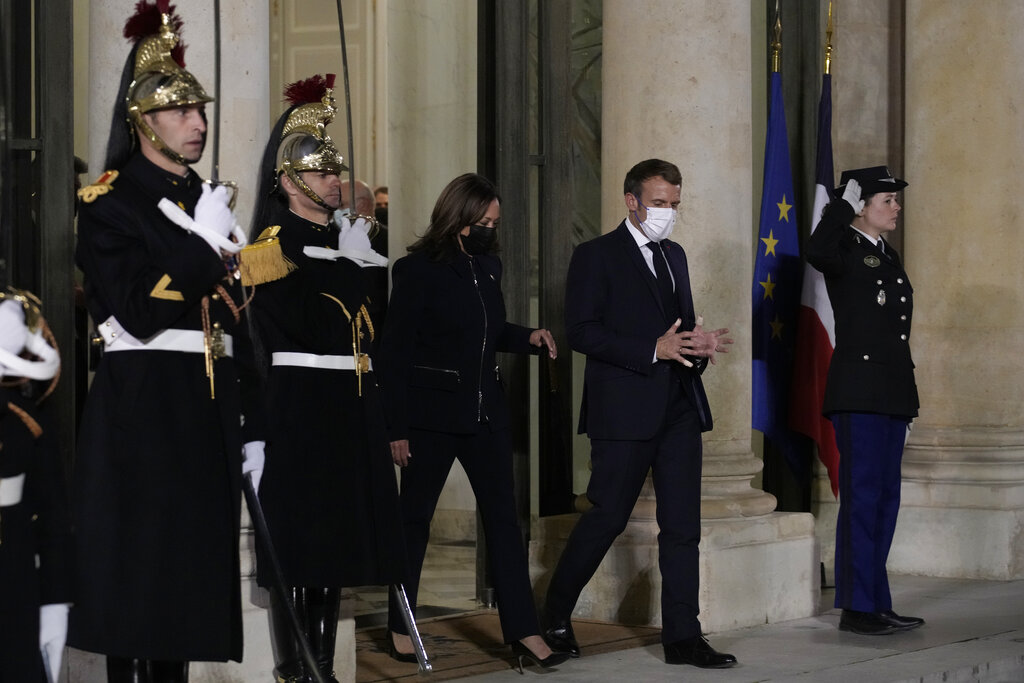 ‘A heartbeat away’: Macron starts to look past Biden to the future with Harris visit
