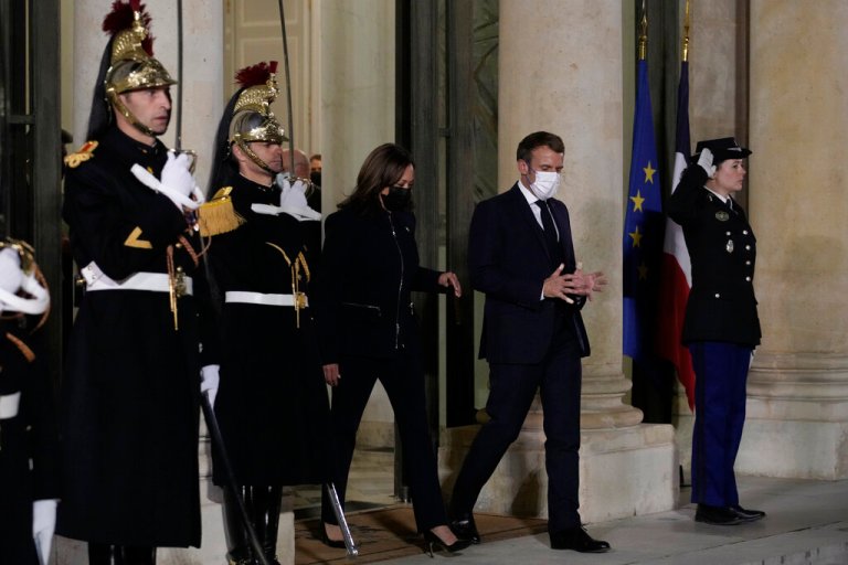 ‘A heartbeat away’: Macron starts to look past Biden to the future with Harris visit