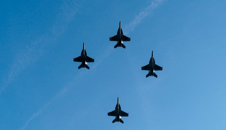 F-18 military jet crashes in vicinity of Marine base near San Diego