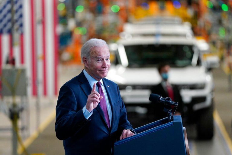 President Joe Biden speaks during a visit to the General Motors Factory ZERO electric vehicle assembly plant, Wednesday, Nov. 17, 2021, in Detroit. 
