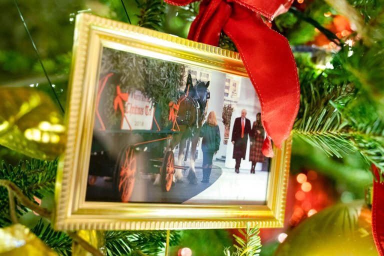 Donald and Melania Trump make cameo in Biden’s White House Christmas decorations