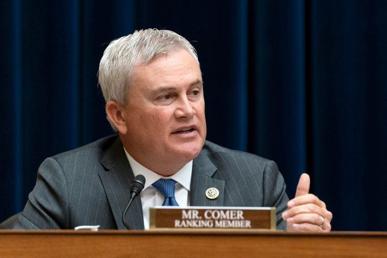 House Committee on Oversight and Reform Committee ranking member Rep. James Comer speaks during a hearing on voting rights in Texas on July 29, 2021, in Washington. 