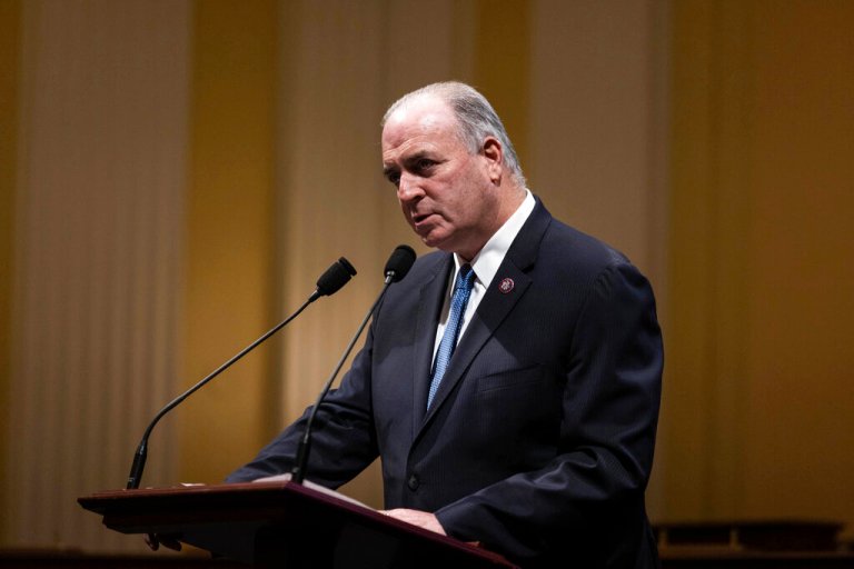 Rep. Dan Kildee, D-Mich., speaks on the one-year anniversary of the Capitol riot on Thursday, Jan. 6, 2022. 