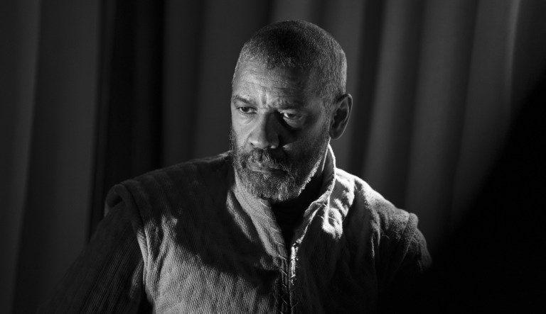 This image released by A24 shows Denzel Washington in a scene from 