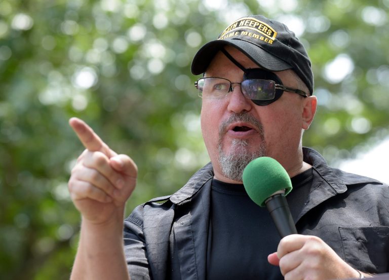 Stewart Rhodes offered to testify on Tuesday, though it's unclear whether the committee was willing to agree to his conditions. (AP Photo/Susan Walsh, File)
