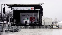 Pro-abortion rights message projected on Catholic National Shrine