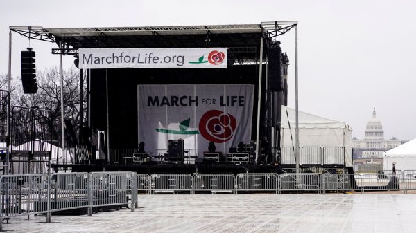 Pro-abortion rights message projected on Catholic National Shrine