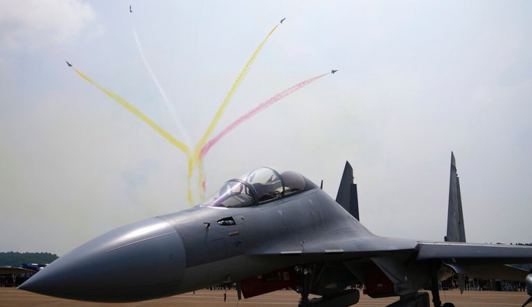 China flies nearly 40 warplanes close to Taiwanese airspace
