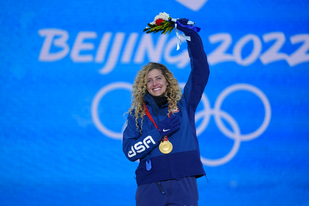 Snowboarder Lindsey Jacobellis wins first US gold in 2022 Olympics