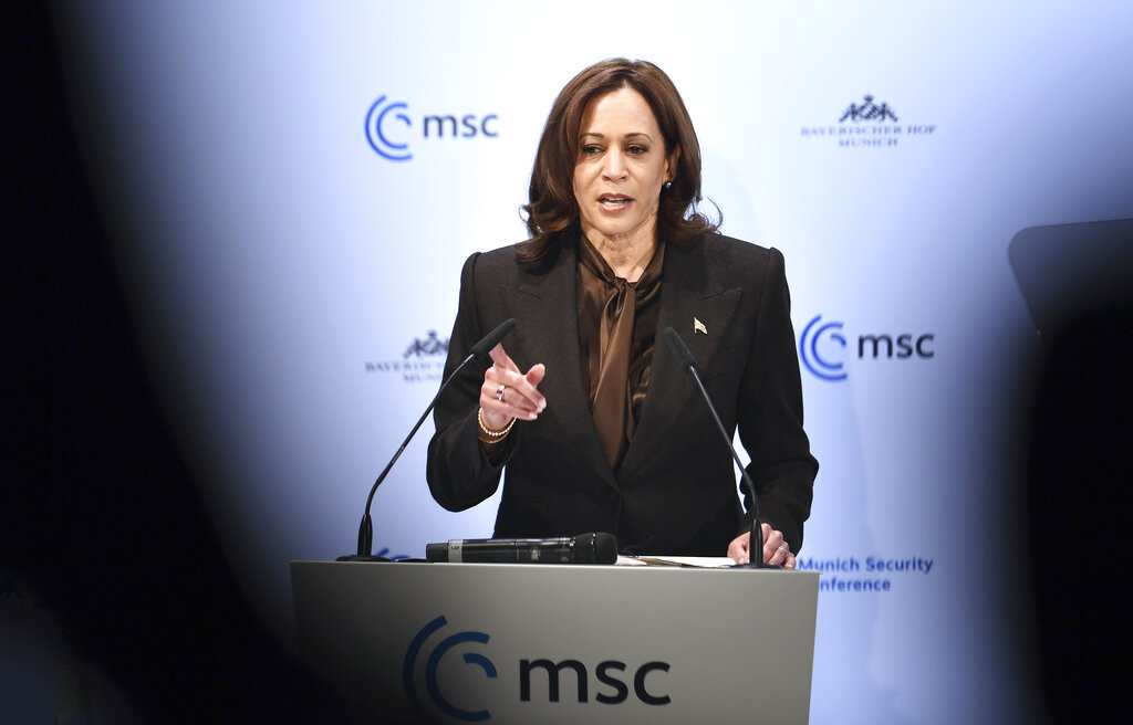 Harris warns Russia in Munich address