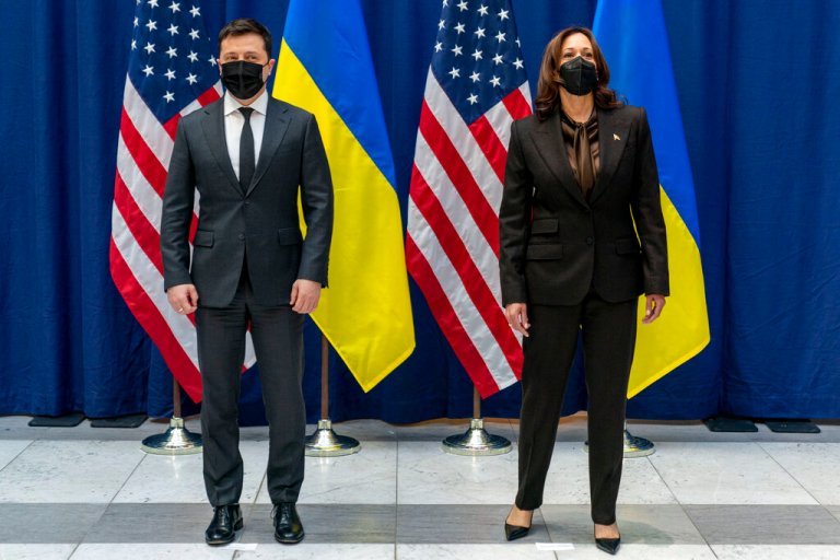 Zelensky presses Harris for aid as Biden warns Ukraine on the brink of invasion