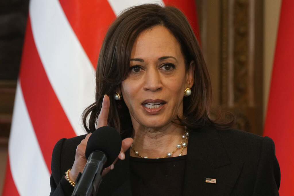 Kamala Harris calls for war crimes investigation into Russia