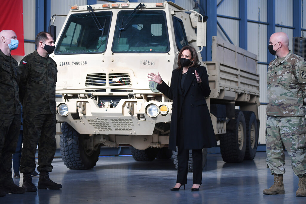 Laughs and gaffes as Harris meets nervous allies with war at their borders