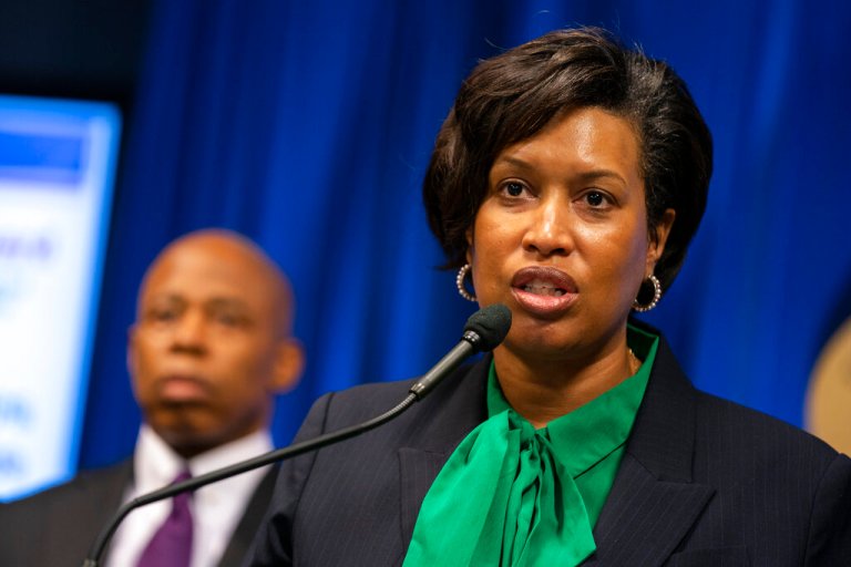 Washington Mayor Muriel Bowser speaks during a news conference.
