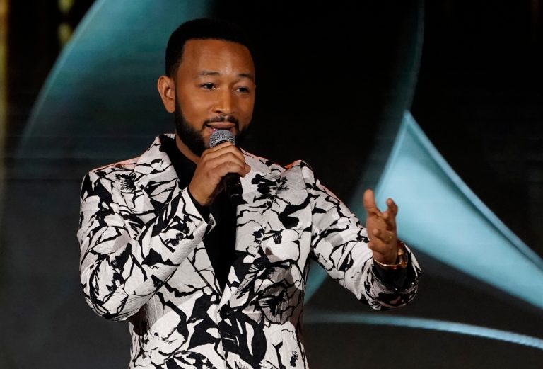 John Legend accepts the Global Impact Award at the Recording Academy Honors Presented By The Black Music Collective on Saturday, April 2, 2022, at Resorts World Las Vegas.