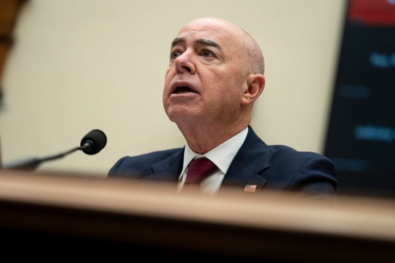 Homeland Security Secretary Alejandro Mayorkas testifies before the House Judiciary Committee, on Capitol Hill, Thursday, April 28, 2022, in Washington.