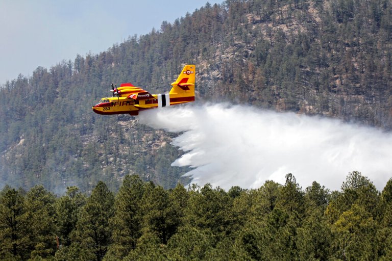 In this photo released by the U.S. Forest Service, an aircraft known as a 