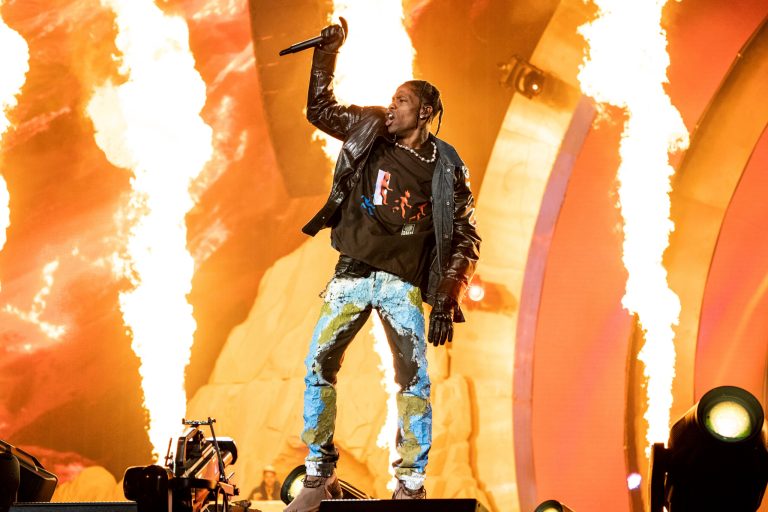Travis Scott halts concert over fans dangling from lighting truss