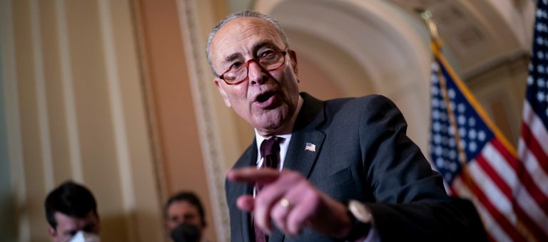 Senate Majority Leader Chuck Schumer, D-N.Y., tells reporters he is furious that the Supreme Court could overturn the landmark 1973 Roe v. Wade case, at the Capitol in Washington, Tuesday, May 3, 2022. Schumer said Thursday the Senate will vote on legislation to codify Roe next week. The measure is unlikely to pass. (AP Photo/J. Scott Applewhite)

                                                                                                                                                                                                                                                                                                                                                                                                                                                                                                                                                                                                                 