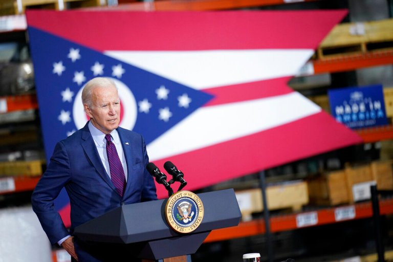President Joe Biden speaks at United Performance Metals in Hamilton, Ohio, Friday, May 6, 2022.