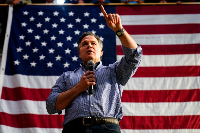 David McCormick, a Republican candidate for U.S. Senate in Pennsylvania, speaks during a campaign stop in Lititz, Friday, May 13, 2022. 