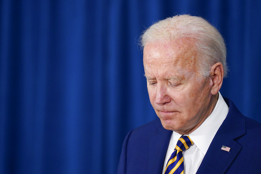 Sad looking Biden