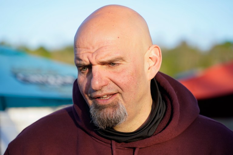 Pennsylvania Lt. Governor John Fetterman, who won the Democratic nomination to run for the U.S. Senate for Pennsylvania, at a campaign stop Friday, May 10, 2022 in Greensburg, Pa. In a statement released through the campaign on Friday June 3, Fetterman's cardiologist, Dr. Ramesh Chandra, said Fetterman, who is recovering from a stroke, also has cardiomyopathy, in which the heart muscle becomes weakened and enlarged. 