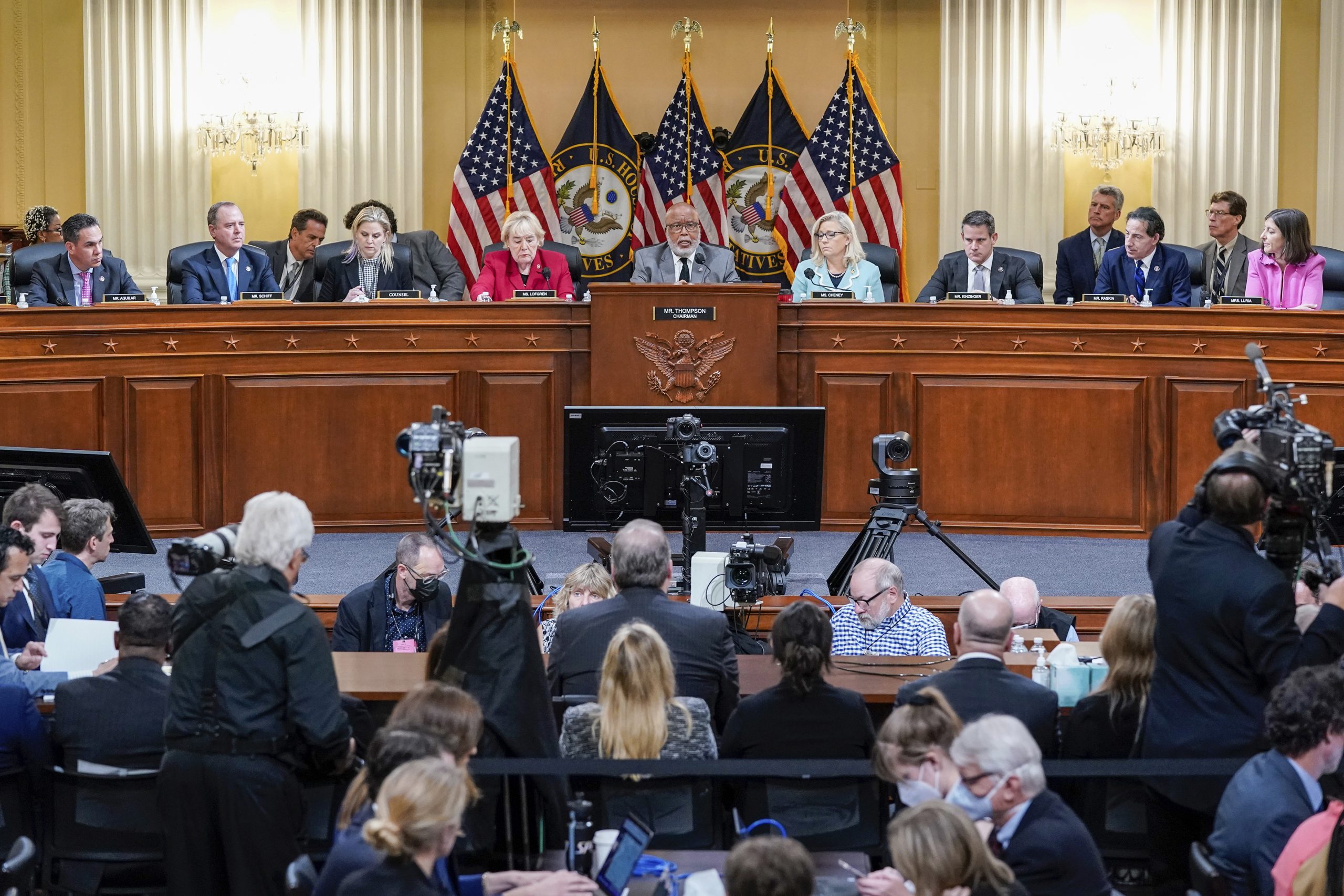 Pete Aguilar, Adam Schiff, Zoe Lofgren, Bernie Thompson, Liz Cheney, Adam Kinzinger, Jamie Raskin, Elaine Luria