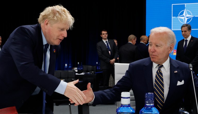 Biden waves goodbye to British PM Johnson and awaits new allied leader
