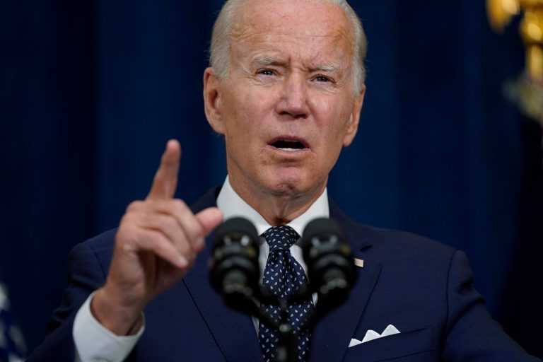 President Joe Biden speaks to reporters after meetings with Saudi Crown Prince Mohammed bin Salman at the Waldorf Astoria Jeddah Qasr Al Sharq hotel, Friday, July 15, 2022, in Jeddah, Saudi Arabia.