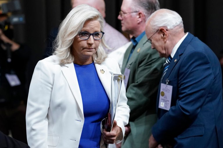 Rep. Liz Cheney (R-WY) leaves after a hearing of the House select committee investigating the Jan. 6 attack on the U.S. Capitol, in Washington, Thursday, July 21, 2022. 