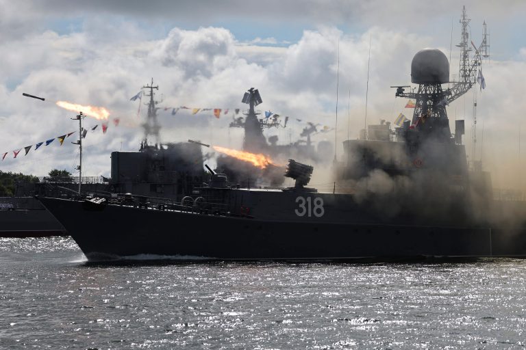 Russian navy base hit by Ukrainian ‘kamikaze drone’ as video shows huge explosion