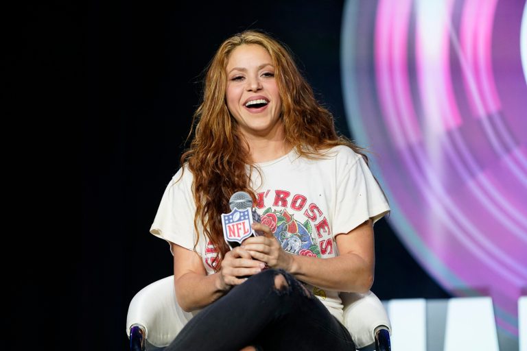 Performer Shakira answers questions at a news conference on Jan. 30, 2020, in Miami. Spanish prosecutors are seeking a prison sentence of eight years for Shakira in her expected trial for alleged tax fraud. 