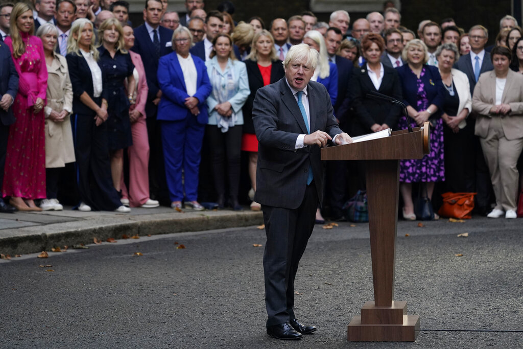 ‘Well, this is it folks’: Boris Johnson delivers farewell address