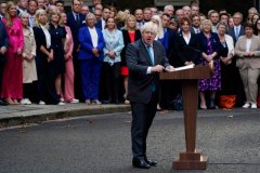 ‘Well, this is it folks’: Boris Johnson delivers farewell address