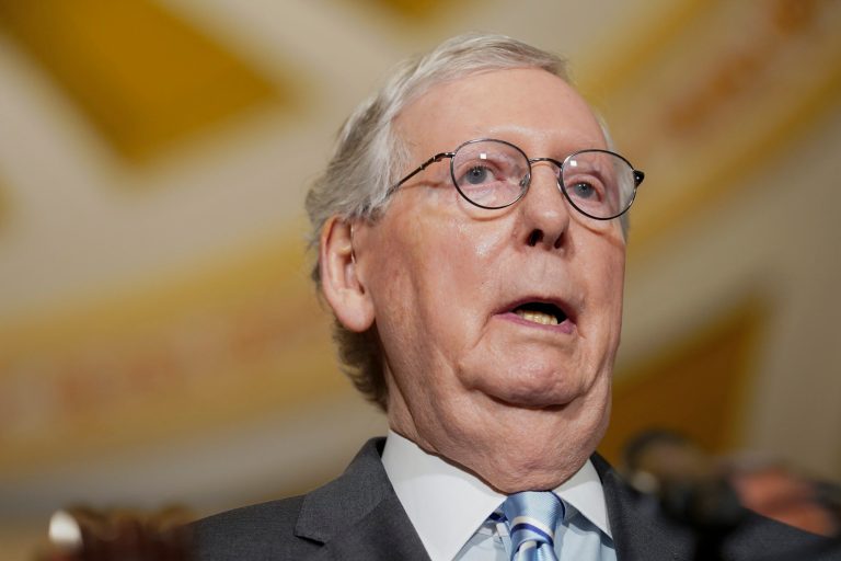 Senate Minority Leader Mitch McConnell, of Ky., speaks during a news conference at the Capitol,, Wednesday, Sept. 7, 2022, in Washington. 