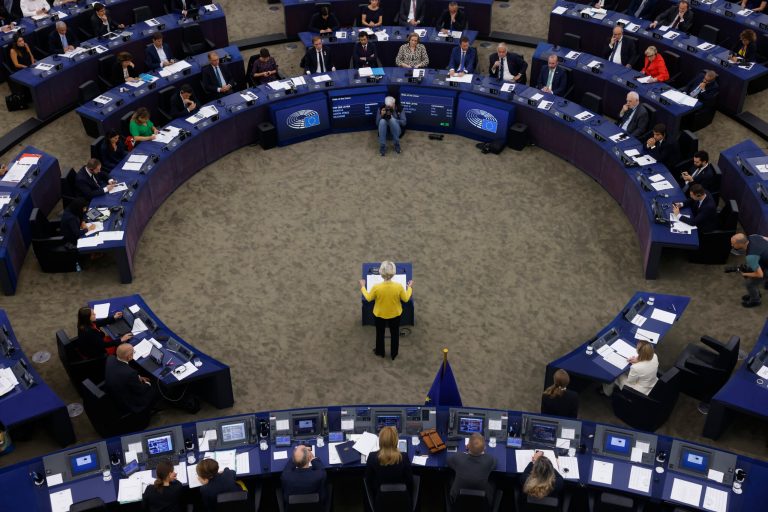 European Union Commission Chief Ursula von der Leyen delivers her State of the European Union address.