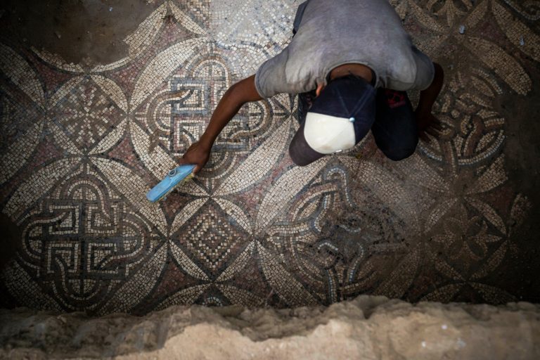 Byzantine-era mosaic discovered in Gaza in danger due to conflict in the Middle East