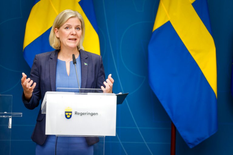 Swedenâs center-left Prime Minister Magdalena Andersson gives a news conference in Stockholm, Sweden, on Wednesday, Sept. 14, 2022. 