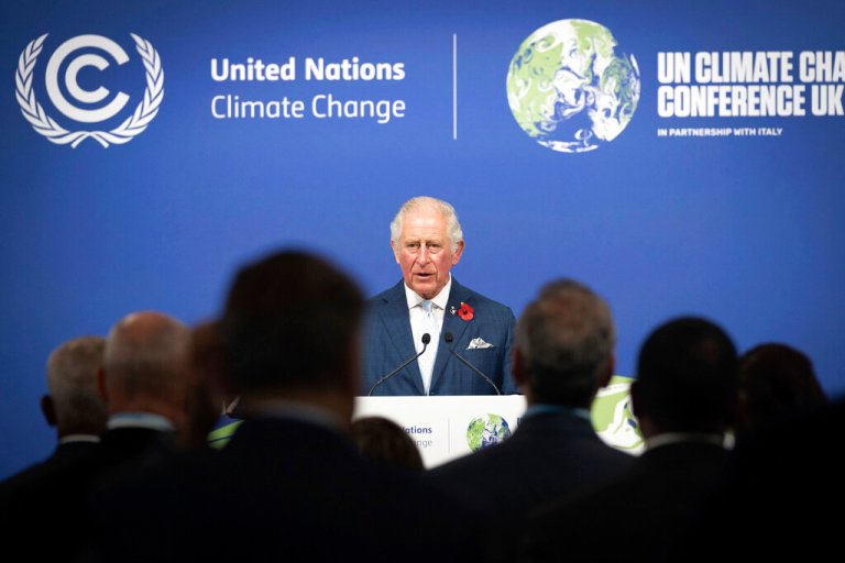 Britain's then-Prince Charles addresses a Commonwealth Leaders' Reception, at the COP26 Summit, at the SECC in Glasgow, Scotland, Nov. 2, 2021. Now that he's monarch, King Charles III â one of Britain's most prominent environmental voices â will be have to be more careful with his words. 